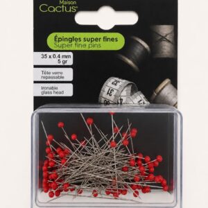 Cactus 2503 superfijne kopspelden met glazen kop 35x0,4mm 5gr
