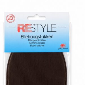 Restyle elleboogstukken donkerbruin rib